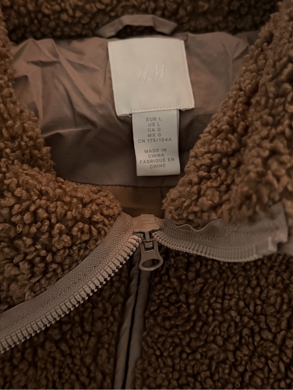 H&M Cozy Women's Brown Sherpa Pullover Jacket - Picture 7 of 8